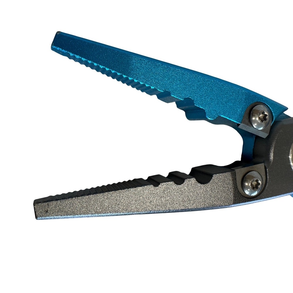 Realtree Fishing Aluminum Pliers Split Ring Nose Line Cutters Blue Grey 6.5in - Picture 2 of 4